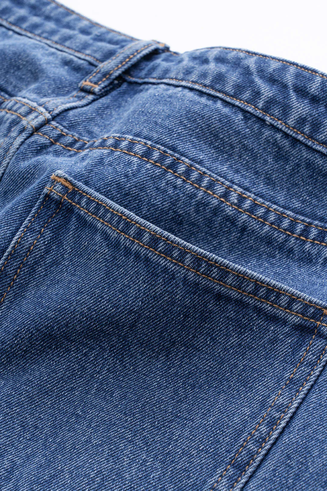 Denim Frayed Patchwork Mini Skirt sold by Micas product image thumbnail 5