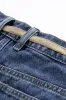 Denim patchwork mini nederdel sold by Micas