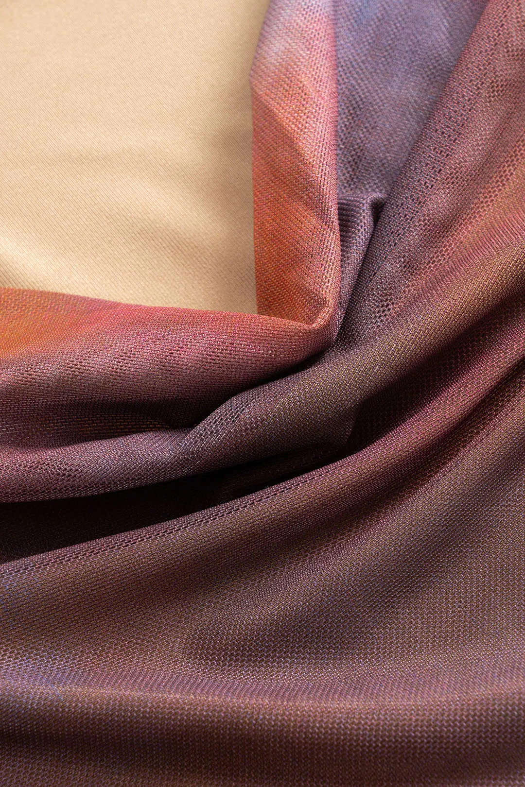 Tie farvestofprint mesh ruched langærmet maxi kjole sold by Micas product image thumbnail 5