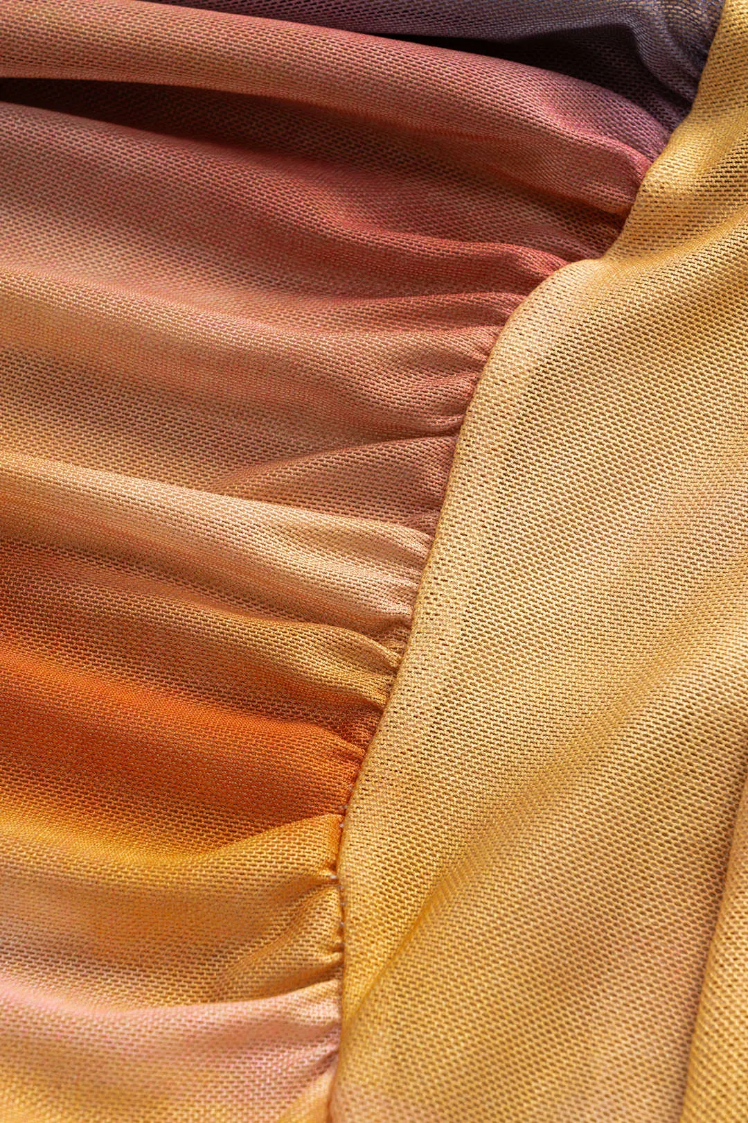 Tie farvestofprint mesh ruched langærmet maxi kjole sold by Micas product image thumbnail 3