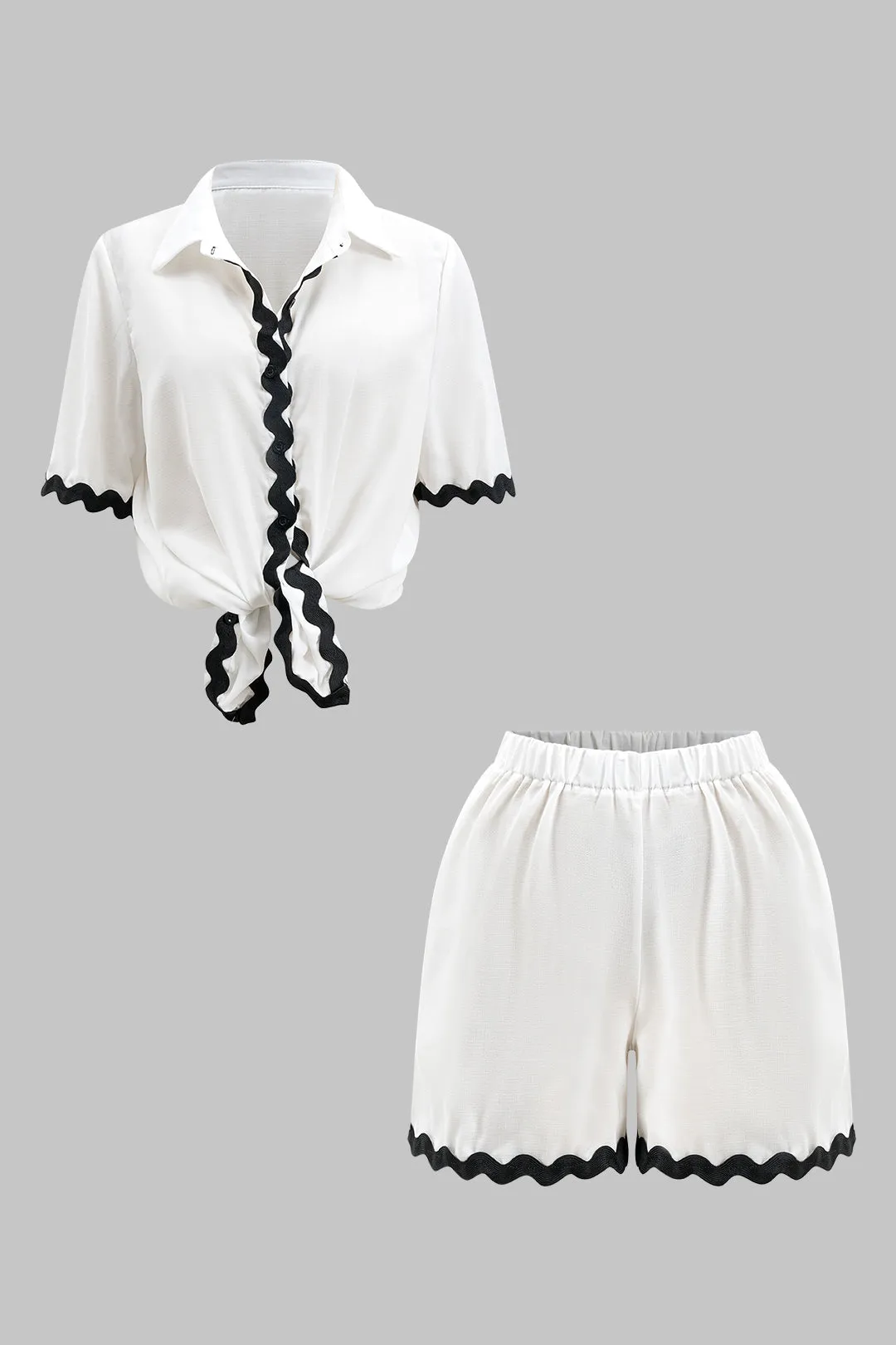 Grundlæggende grafisk printtrøje og shorts sætter sold by Micas