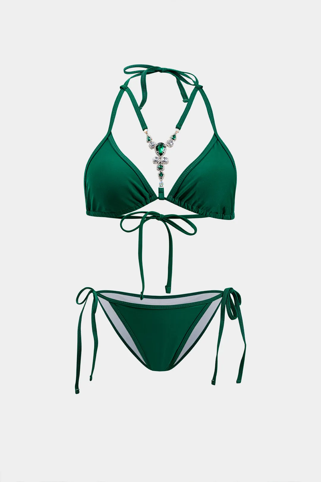 Rhinestone Strappy Bikini Set sold by Micas