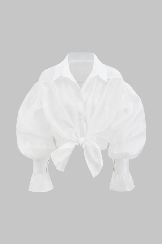 Ruched langærmet skjorte sold by Micas