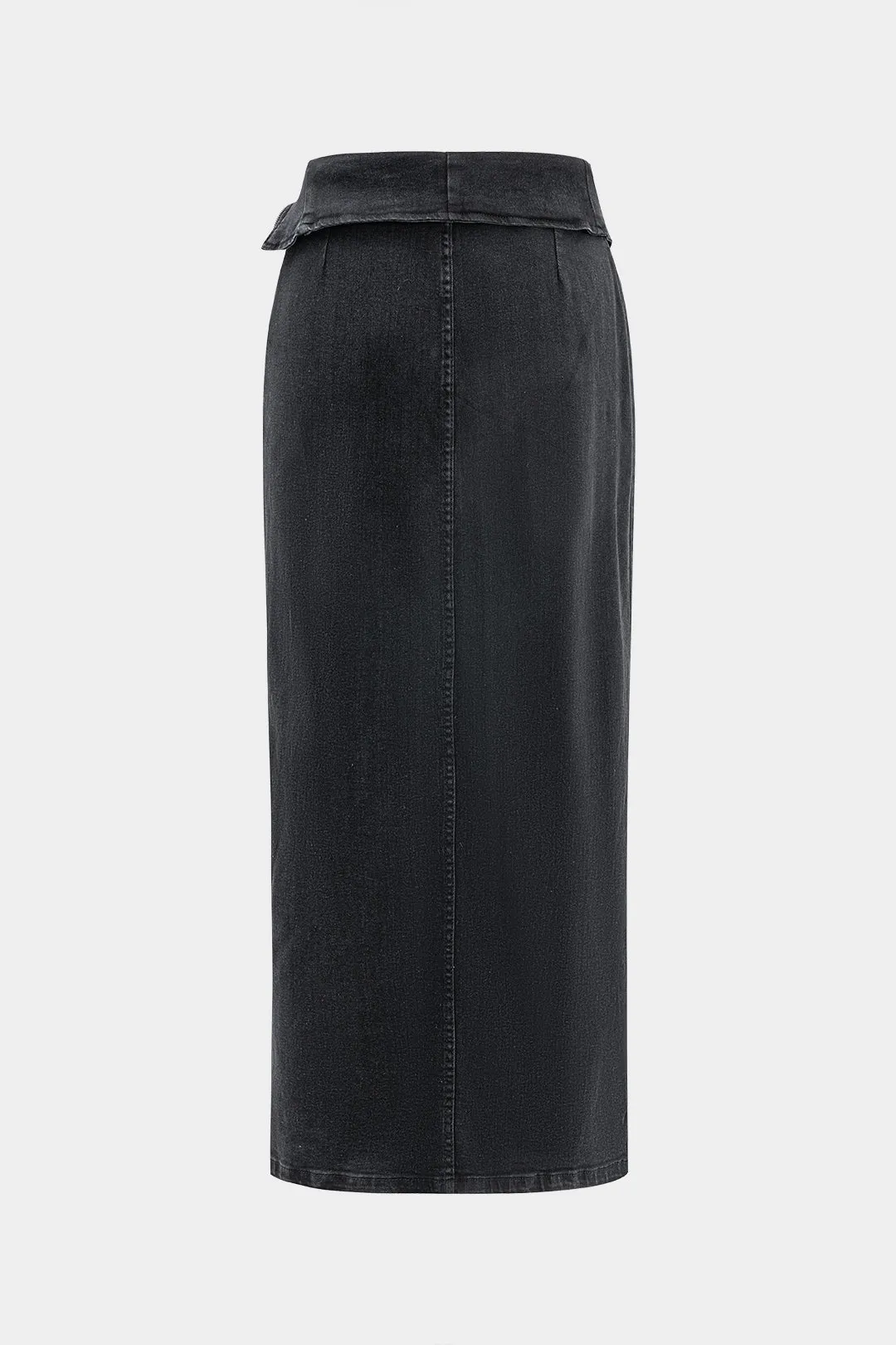 Denim lynlås høj talje split nederdel sold by Micas product image thumbnail 2