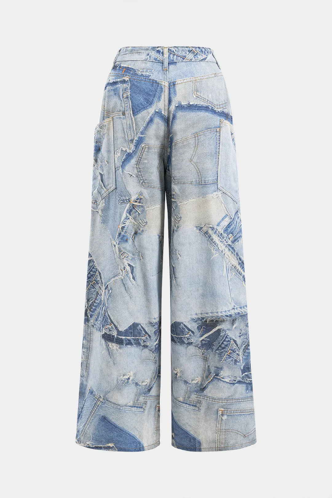 Denim trykte brede ben jeans sold by Micas product image thumbnail 2