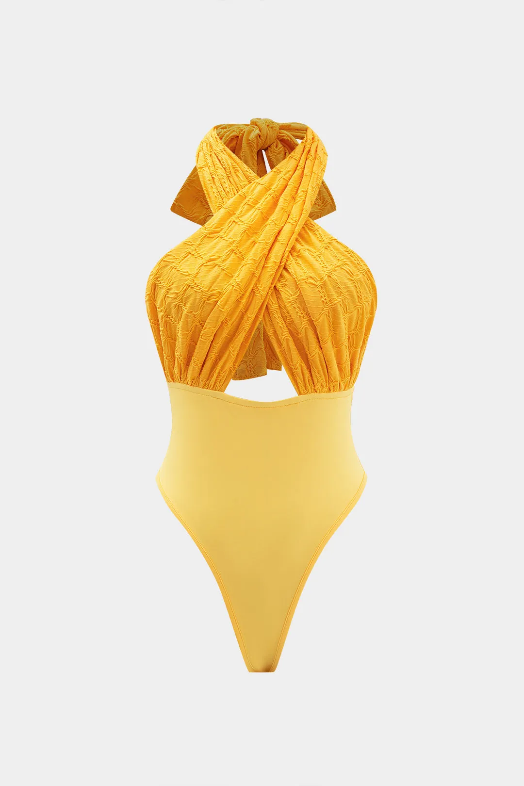 Patchwork krydsede ærmeløs bodysuit sold by Micas