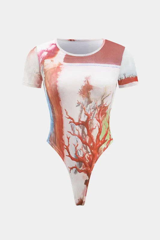 Trykt kortærmet bodysuit sold by Micas