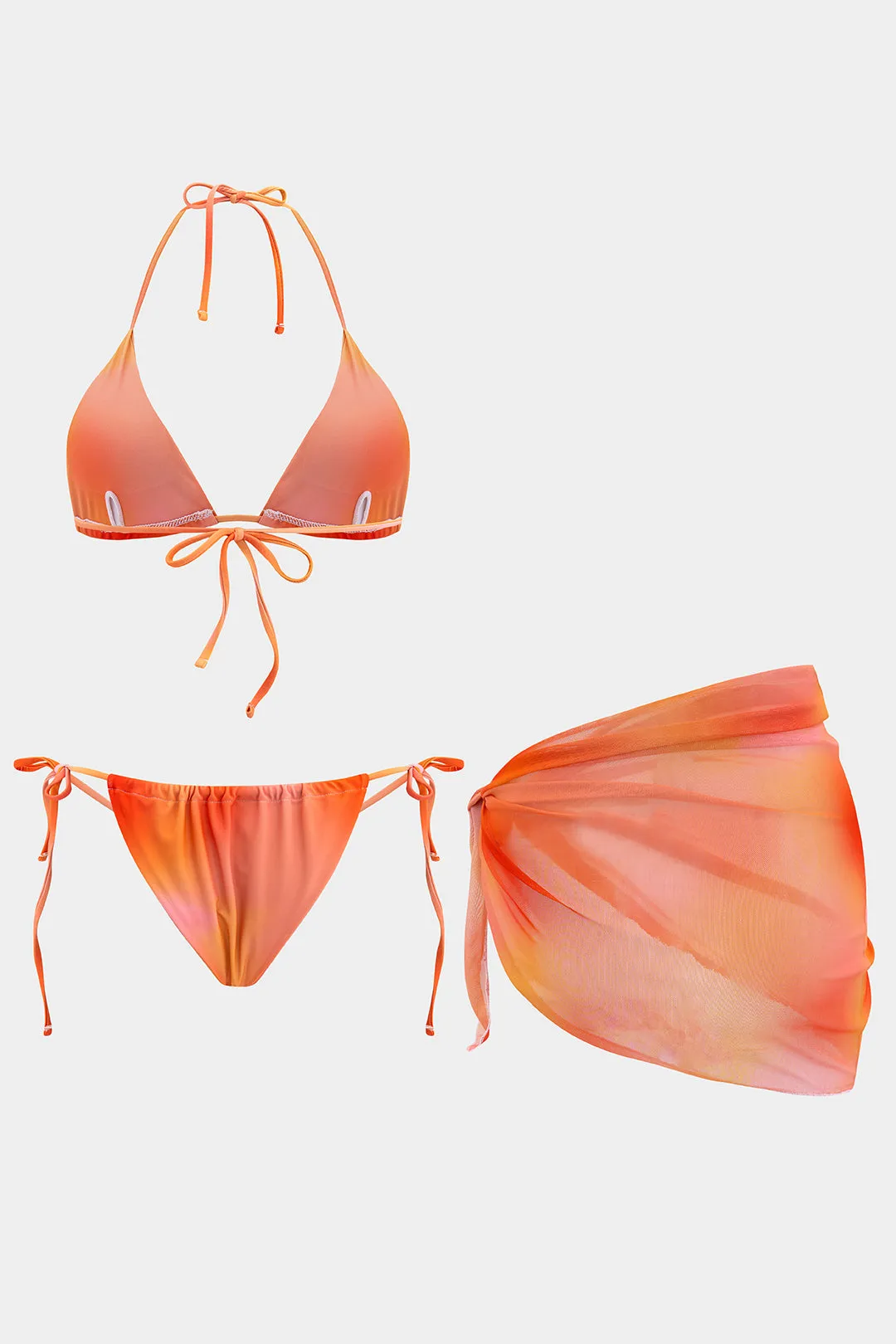 Ombre Print Mesh Tie-Up Bikini Set sold by Micas product image thumbnail 2