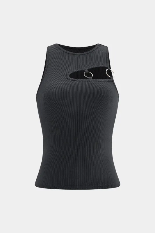 Metallisk udskåret tank top sold by Micas