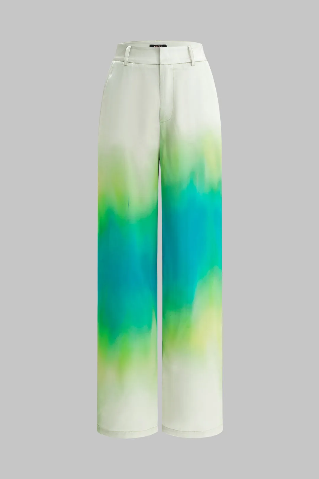 Ombre print satin brede ben bukser sold by Micas