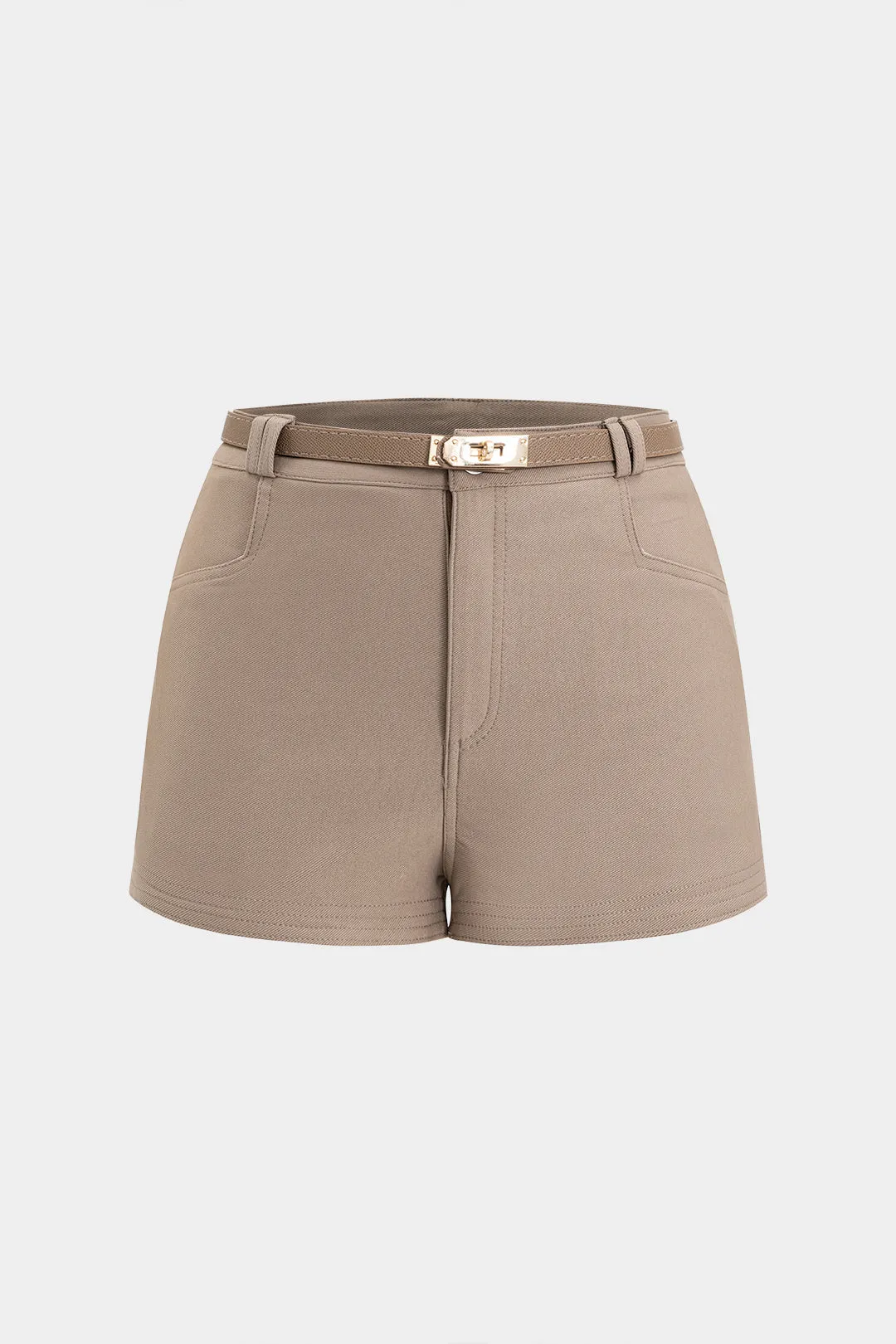 Solid bæltet shorts sold by Micas