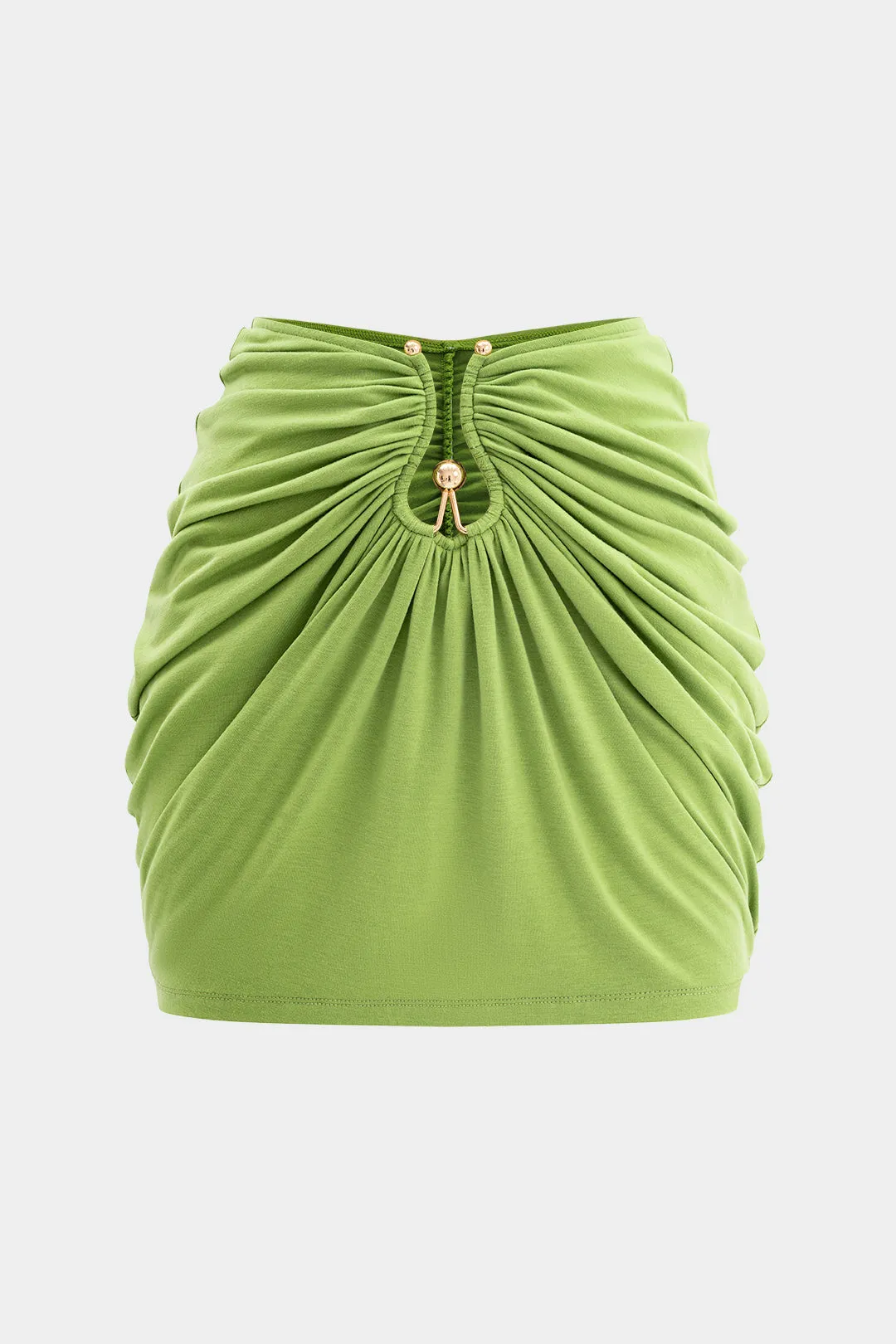 Metallisk ruched udskåret nederdel sold by Micas