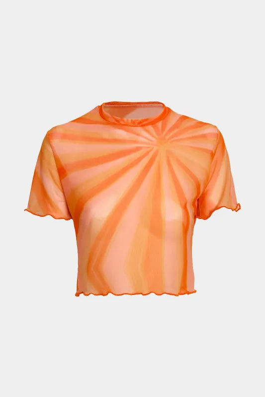 Kontrastprint Mesh kortærmet t-shirt sold by Micas