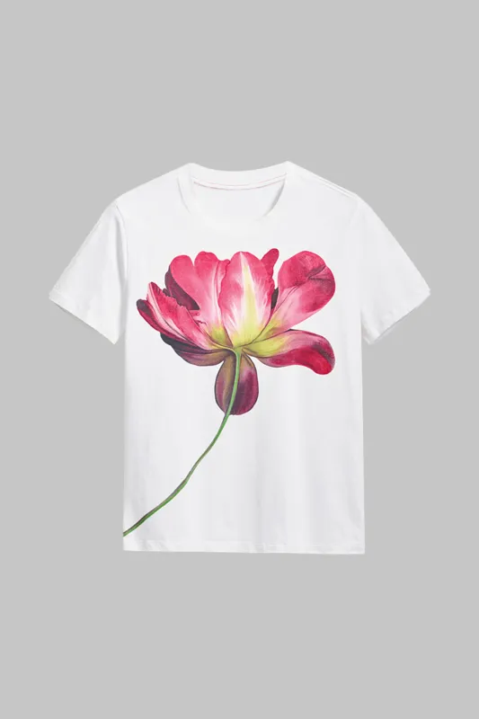 Blomsterprint kort ærme t-shirt sold by Micas