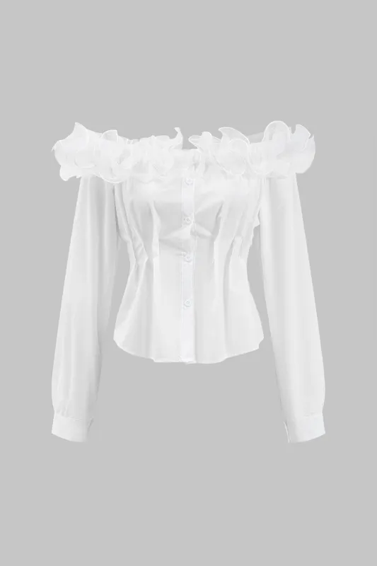 Off-skulder tunge på langærmet shirt sold by Micas