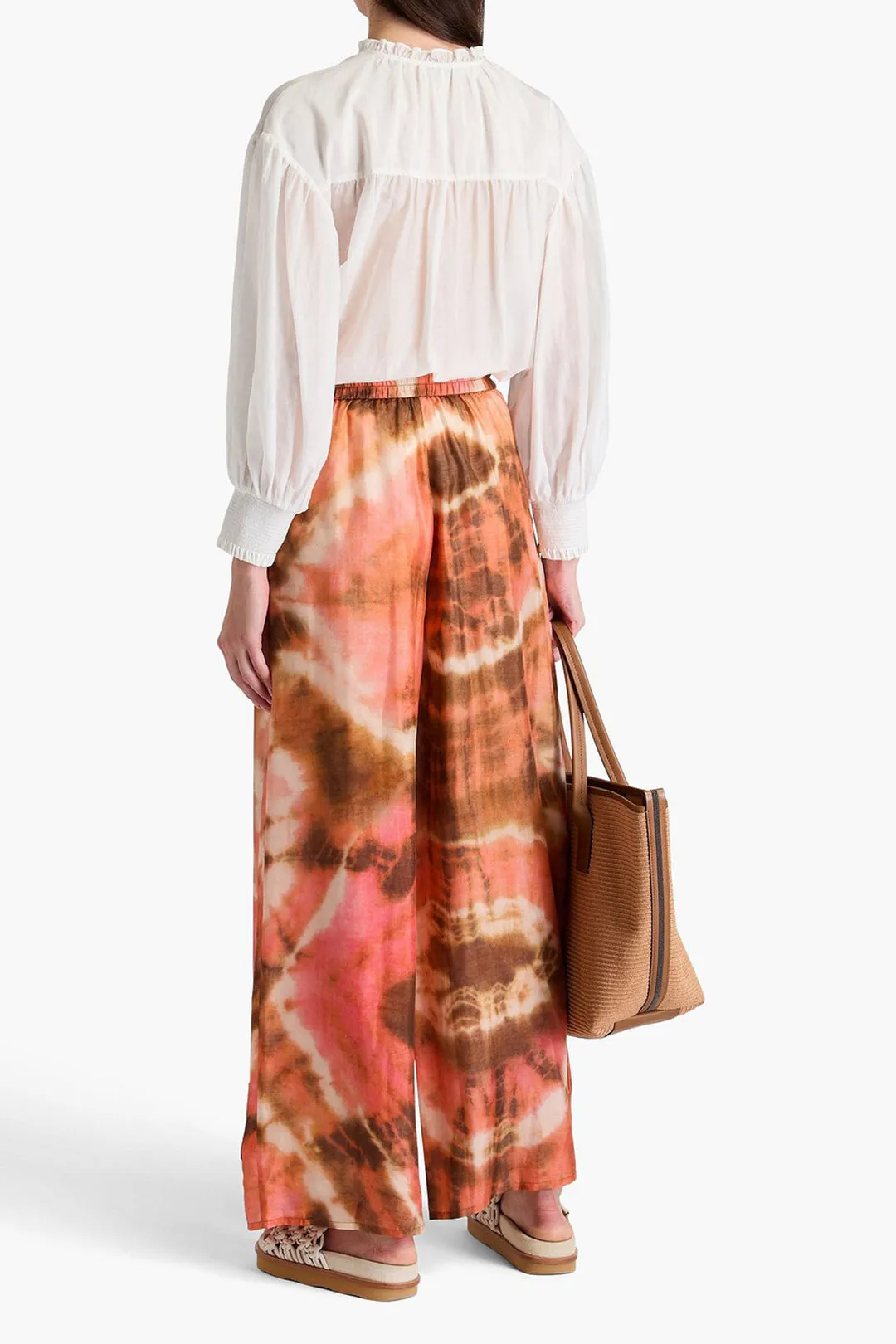 Bind farvestofprint høje talje bukser sold by Micas product image thumbnail 3