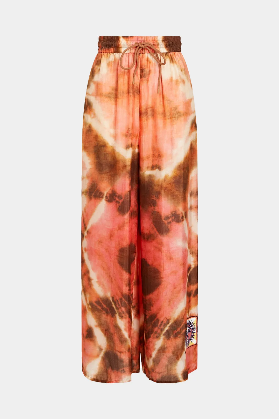 Bind farvestofprint høje talje bukser sold by Micas