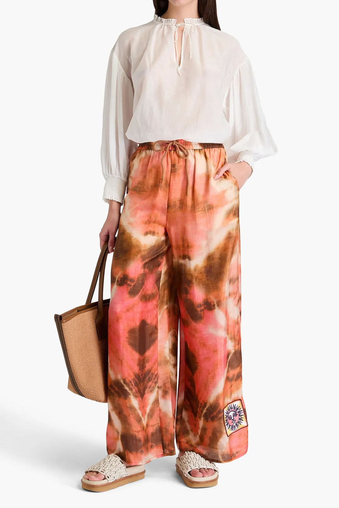 Bind farvestofprint høje talje bukser sold by Micas product image thumbnail 2