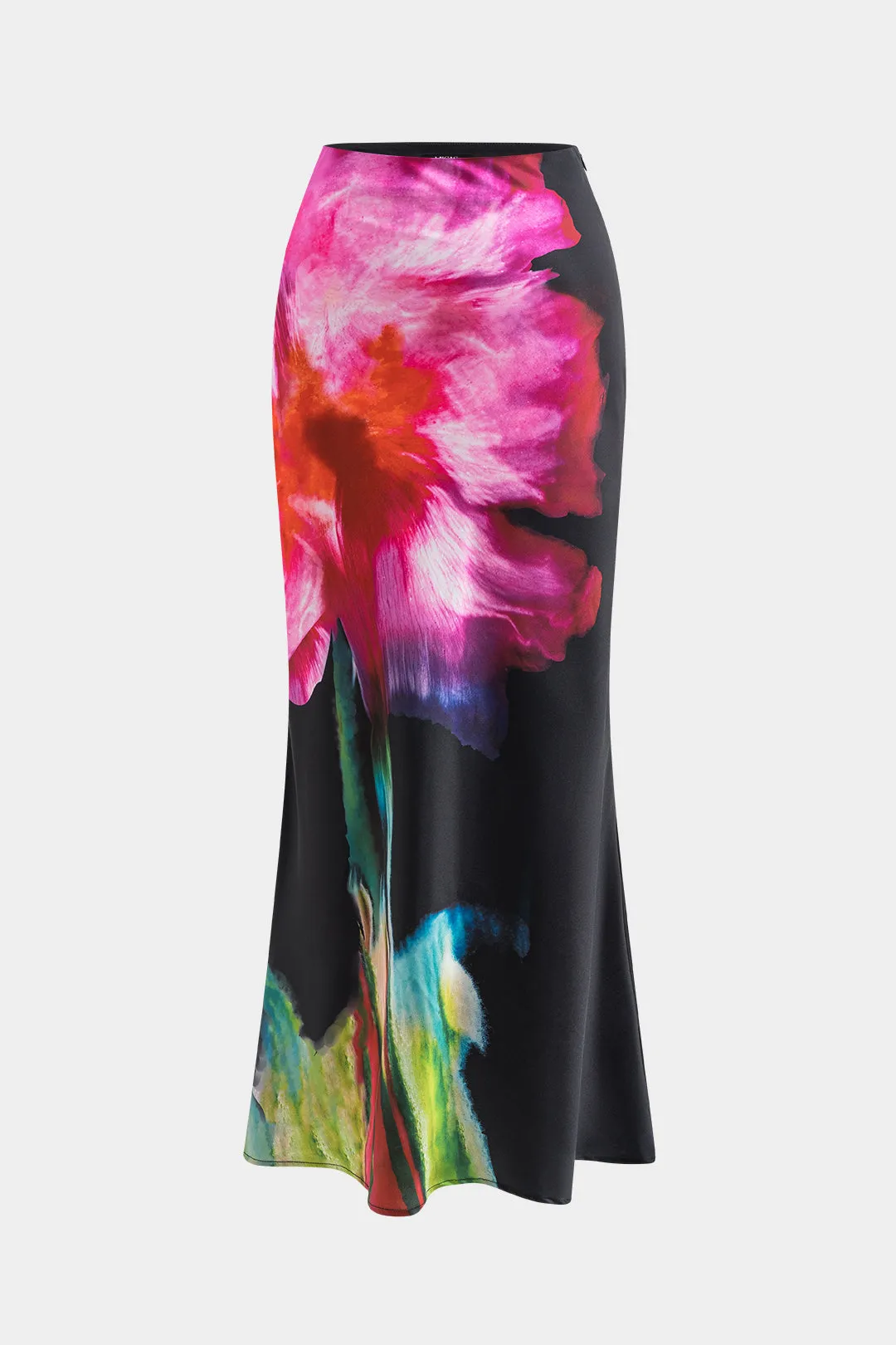 Blomsterprint Satin Høj talje nederdel sold by Micas