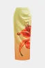 Blomsterprint satin asymmetrisk nederdel sold by Micas