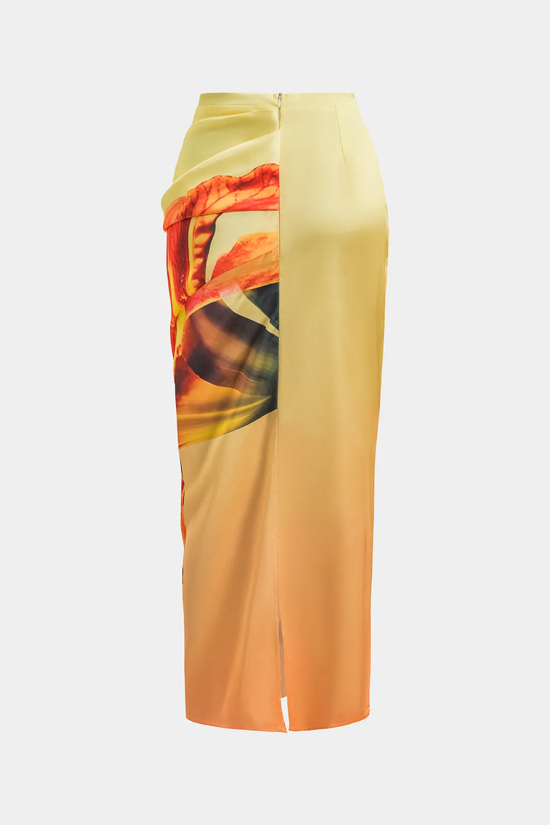 Blomsterprint satin asymmetrisk nederdel sold by Micas product image thumbnail 2