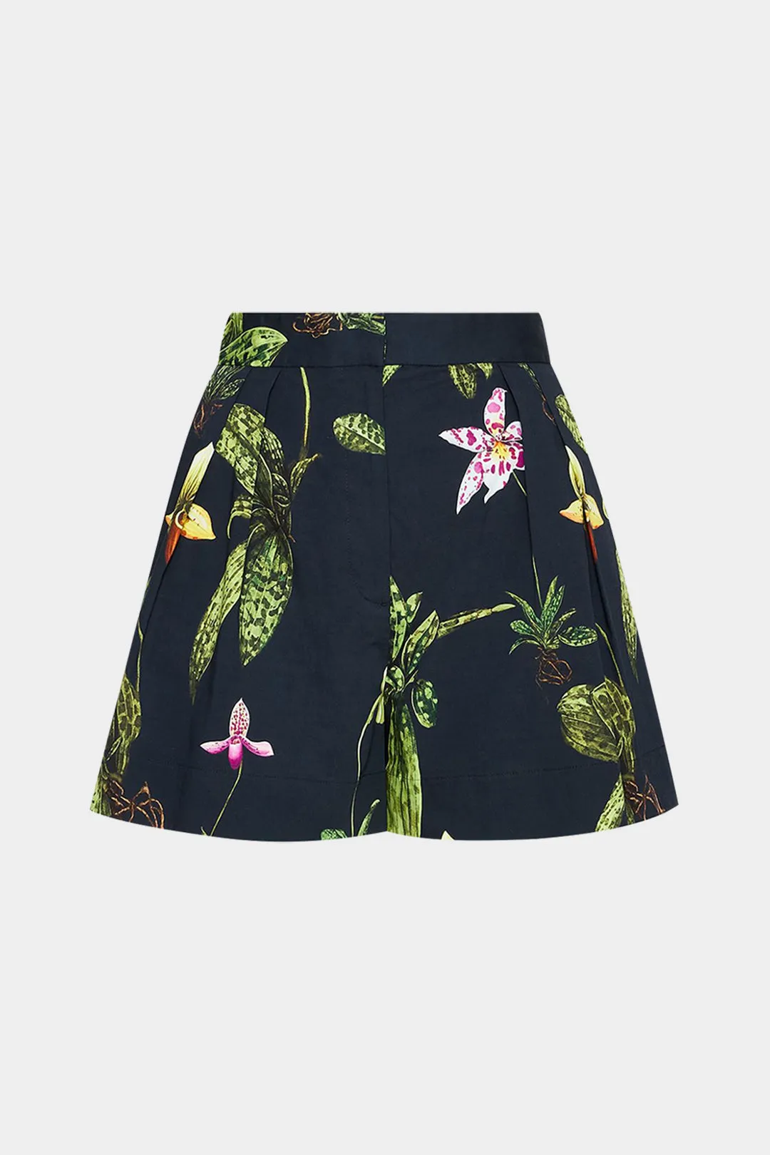 Tropiske blomsterblade Print lynlås lommehorts sold by Micas