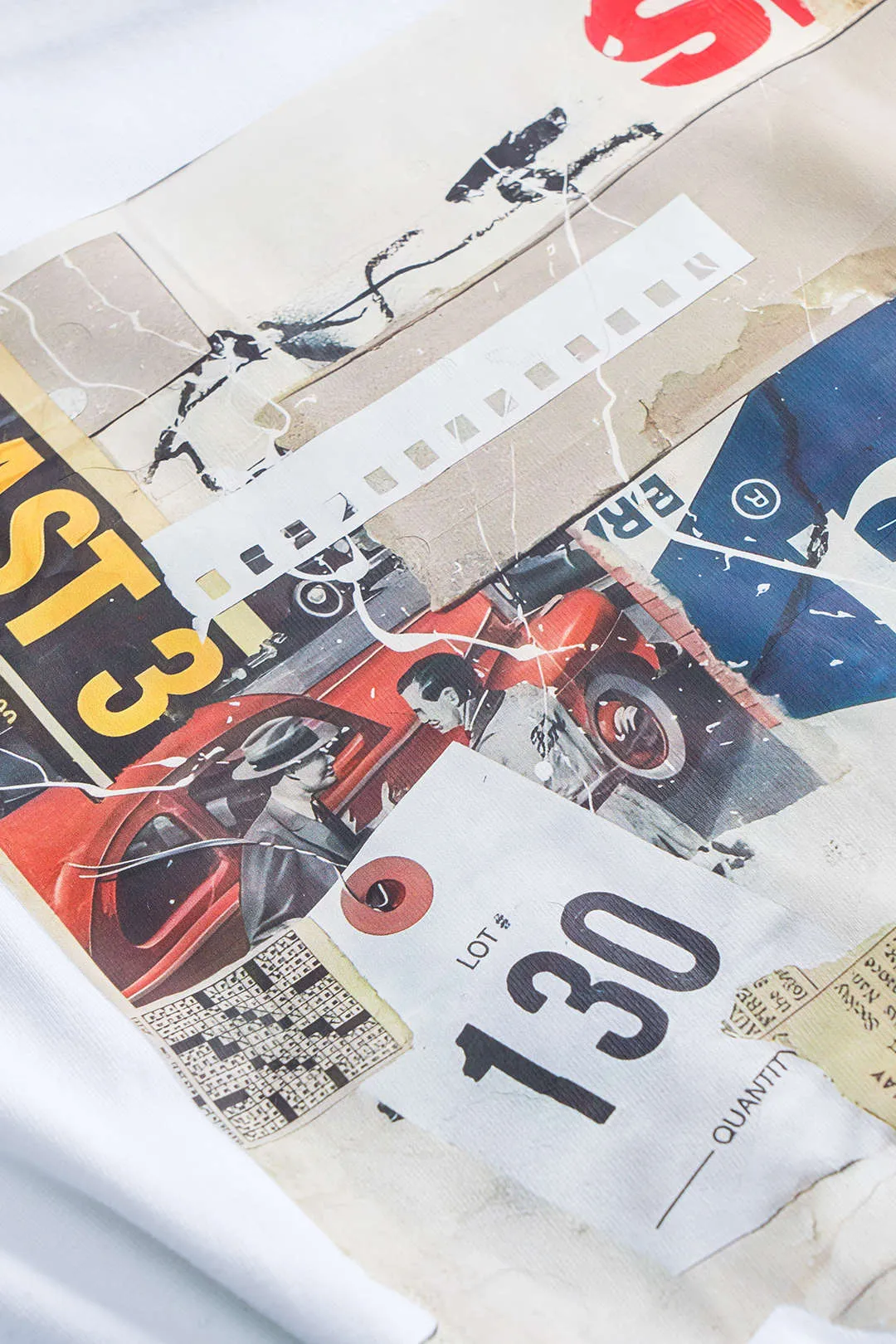 Plus størrelse retro abstrakt print patchwork rund hals ærmeløs t-shirt sold by Micas product image thumbnail 3