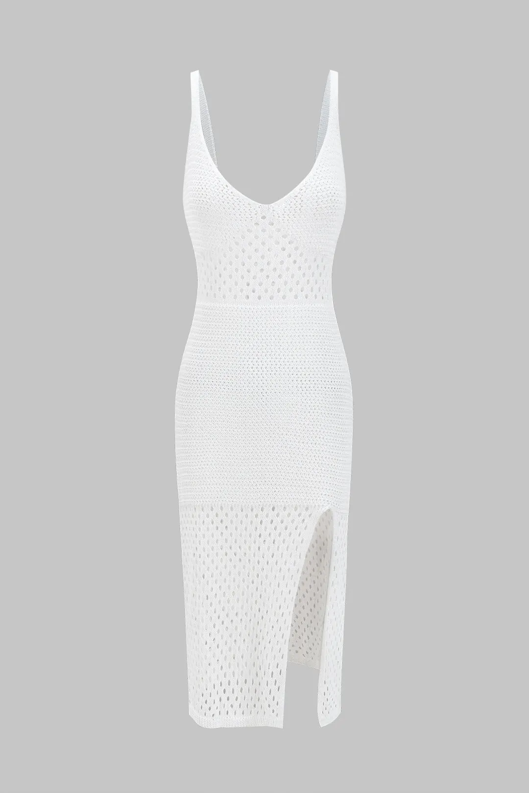 Strik hul ud slitskørkjole sold by Micas