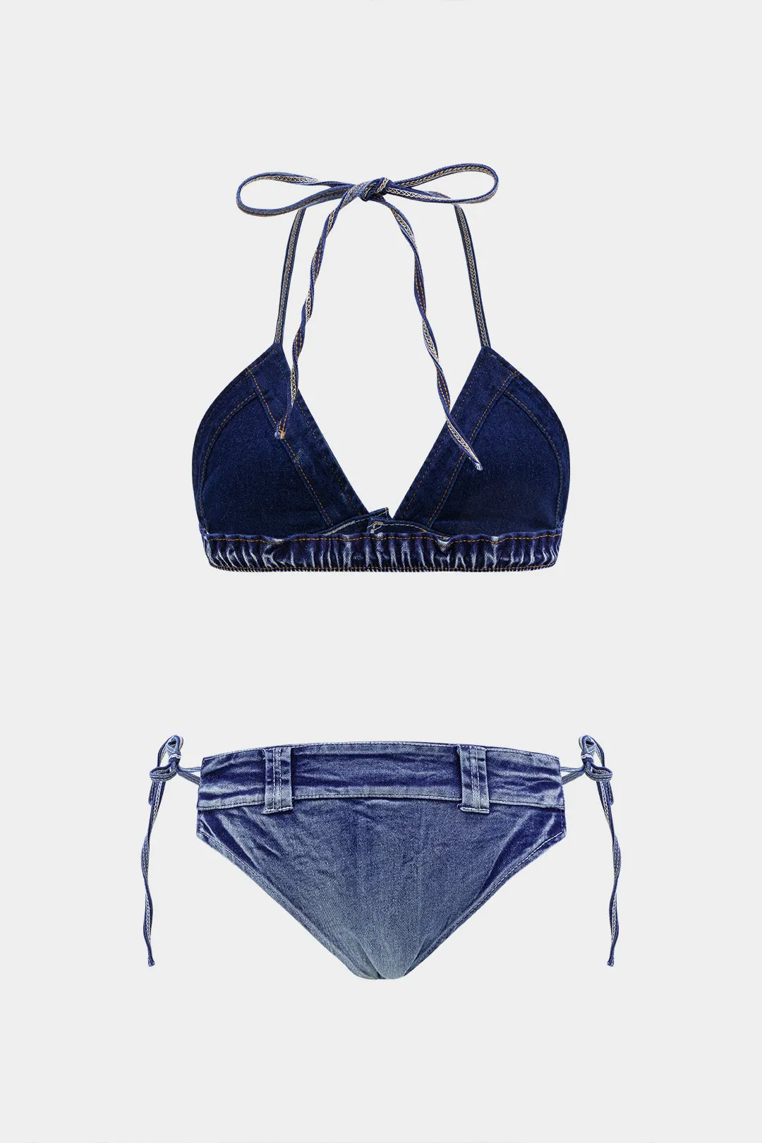 Denim tie knude bikini sæt sold by Micas product image thumbnail 2