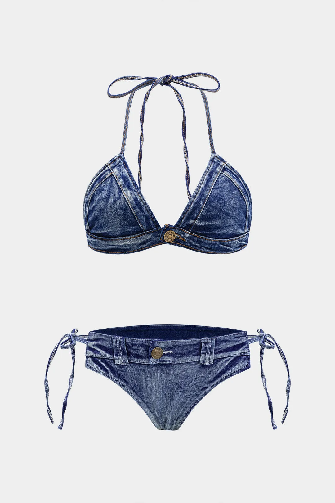 Denim tie knude bikini sæt sold by Micas