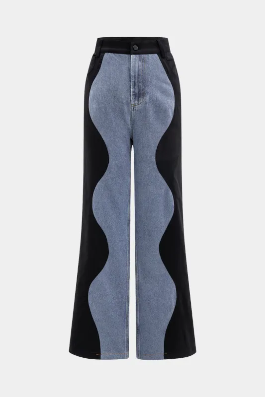 Denim patchwork lige ben jeans sold by Micas