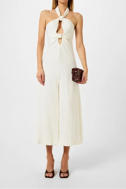Halter Neck Ruched Knotted Cut Out Sleeveless Maxi Dress sold by Micas