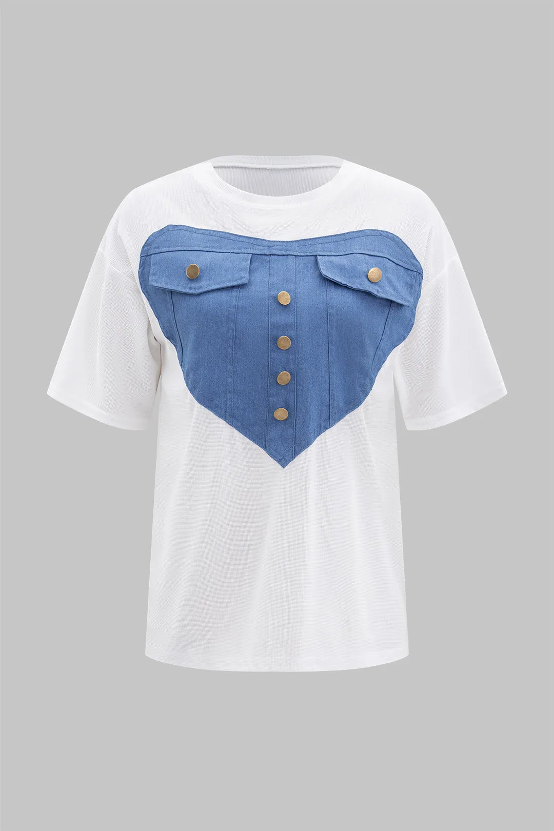 Hjerte abstrakt print top og ruched shorts satte sold by Micas product image thumbnail 3