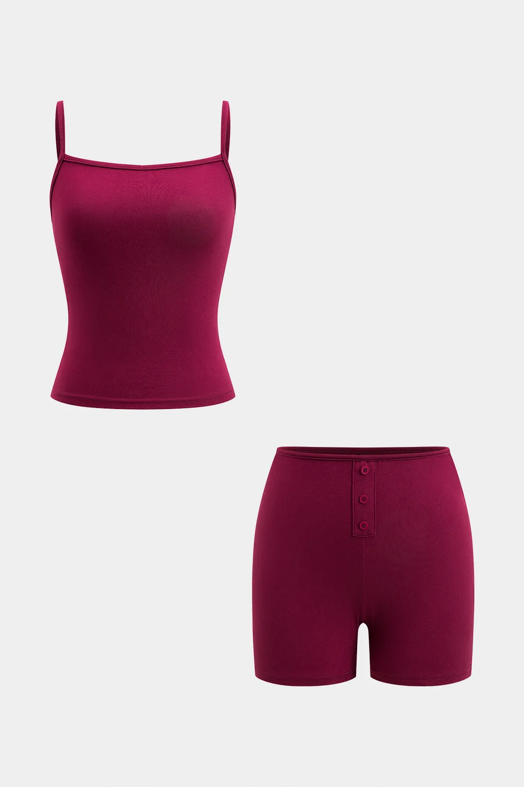 Solid cami top og shorts sæt sold by Micas