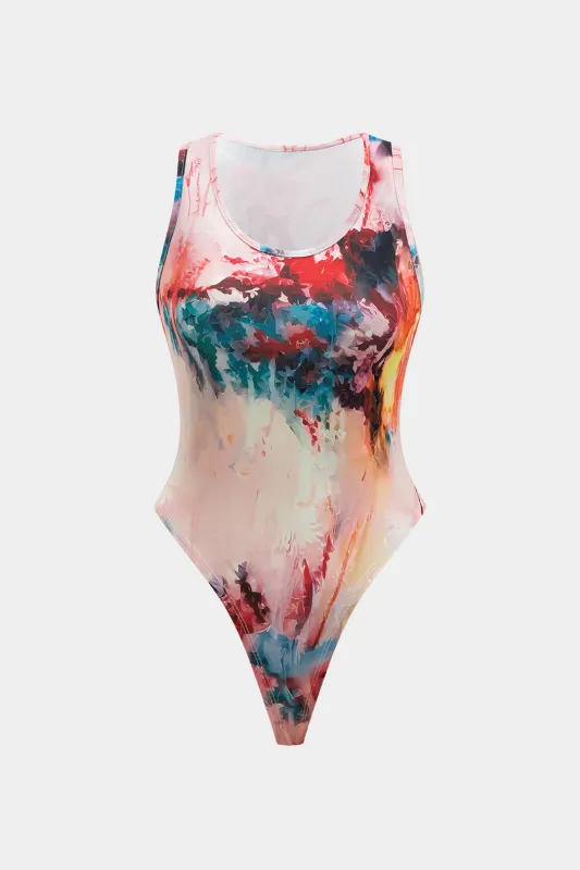 Abstrakt print ærmeløs bodysuit sold by Micas