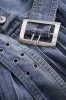 Denim plisseret høj talje Mentalisk indretning nederdel sold by Micas