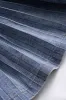 Denim plisseret høj talje Mentalisk indretning nederdel sold by Micas