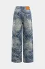 Jacquard denim lige ben jeans sold by Micas