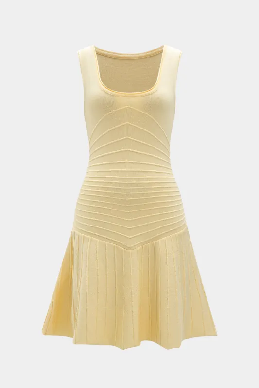 Basic Knit Sleeveless Square Neck Dress sold by Micas