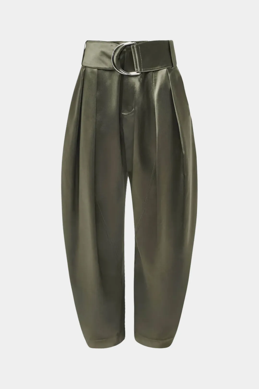 Satin Metallisk indretning af høj talje bukser sold by Micas