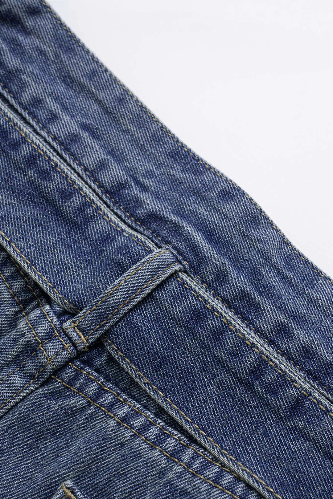 Denim Pocket Belt Asymmetrical Shorts sold by Micas product image thumbnail 3