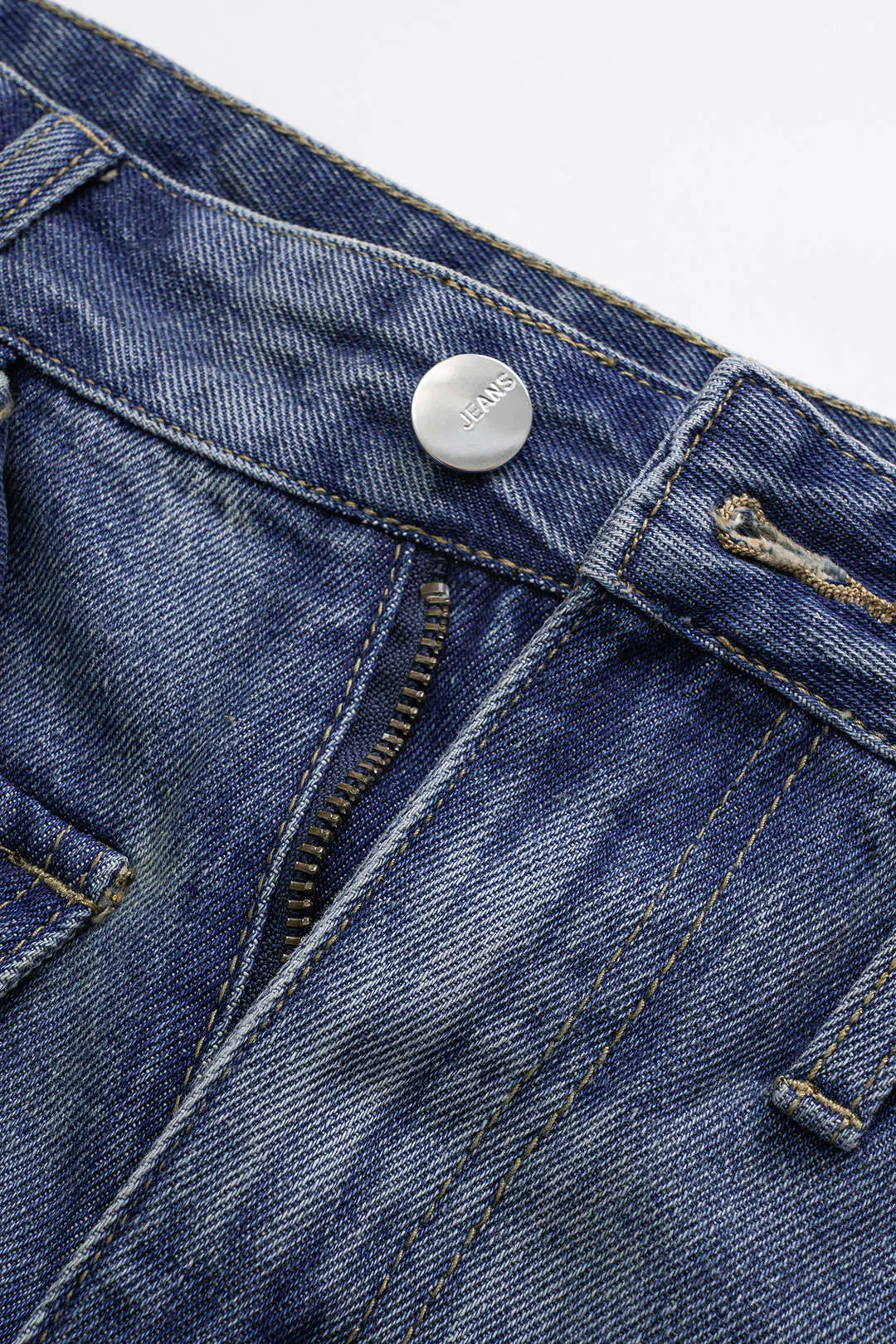 Denim Pocket Belt Asymmetrical Shorts sold by Micas product image thumbnail 4