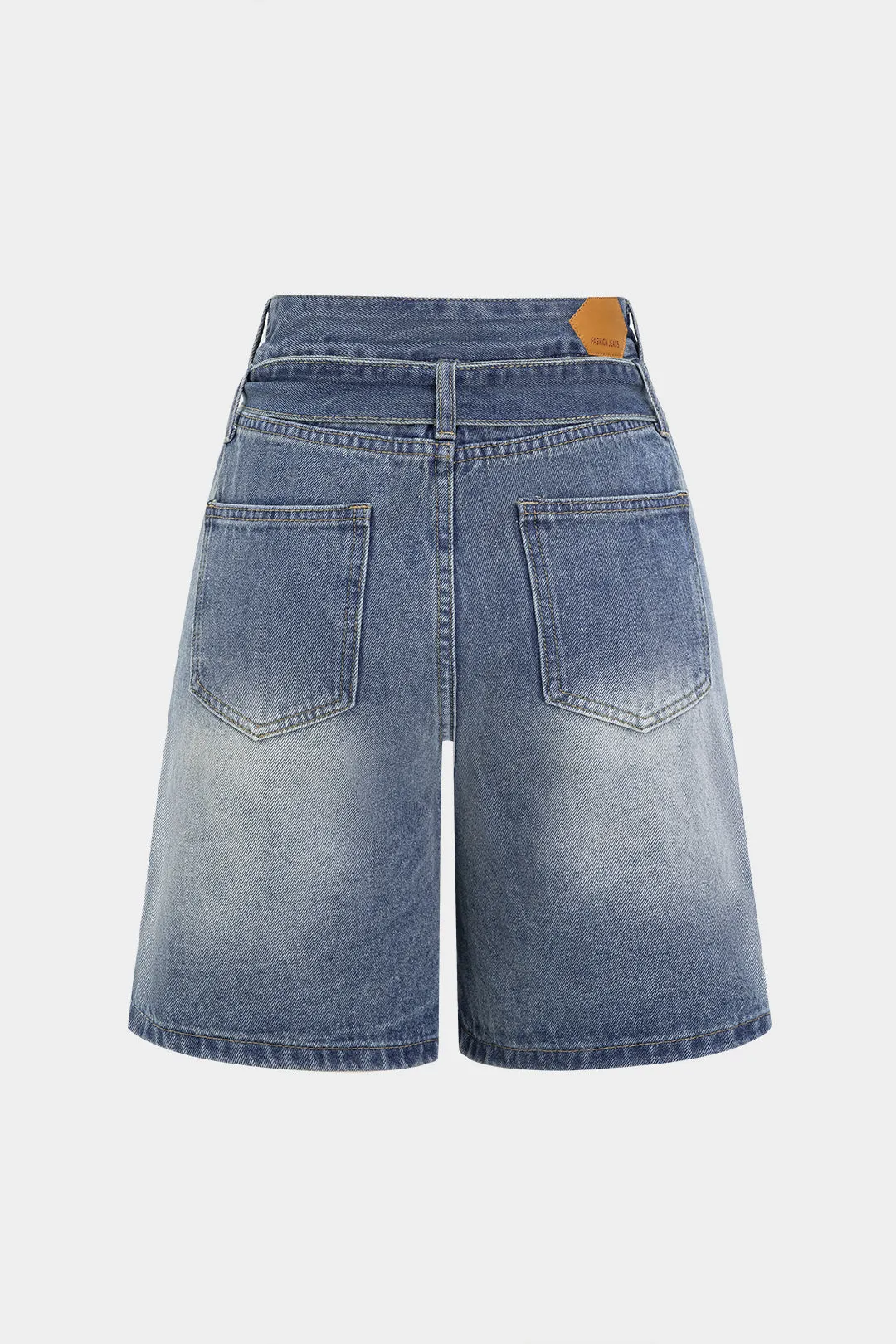 Denim Pocket Belt Asymmetrical Shorts sold by Micas product image thumbnail 2