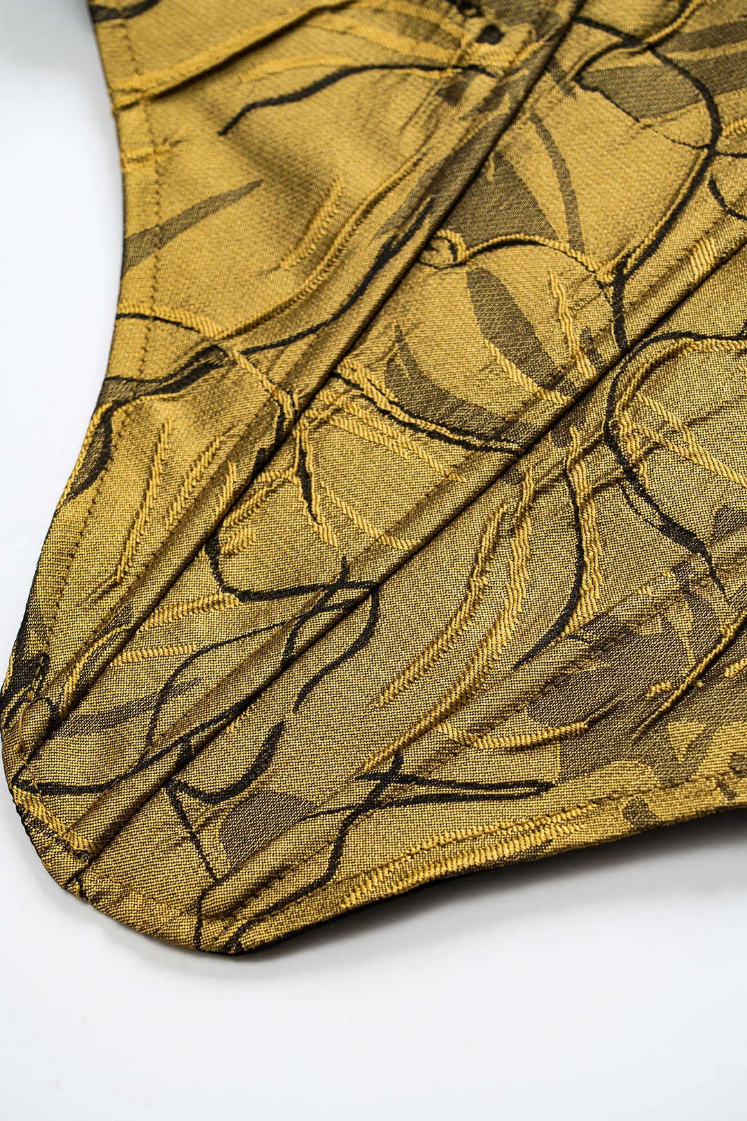 Satin Jacquard Zipper Slip Patchwork Bustier Cami Top sold by Micas product image thumbnail 4