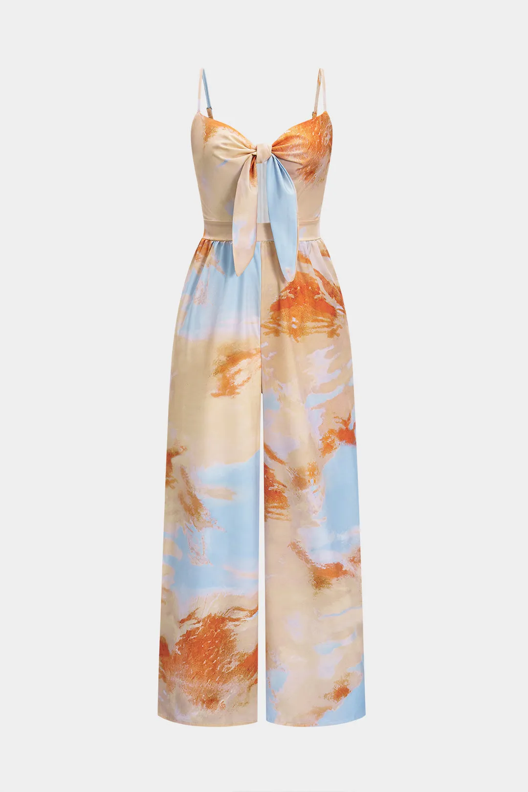 Hawaiian Print Wide Ben Sendeless Jumpsuit sold by Micas