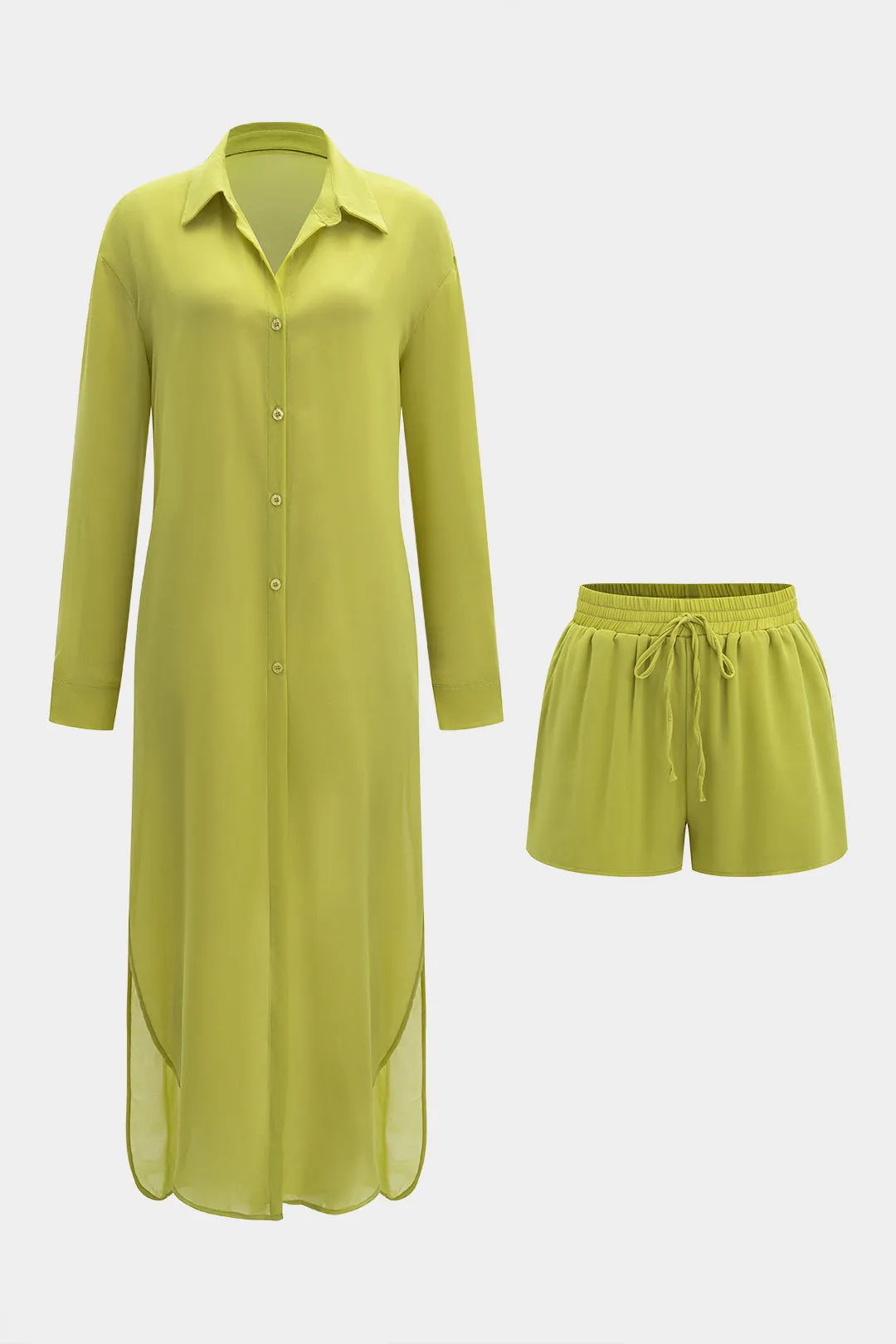 Chiffon ren skjorte og shorts sætter sold by Micas product image thumbnail 2