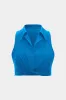 Plus størrelse linned v-hals twist knude tank top sold by Micas