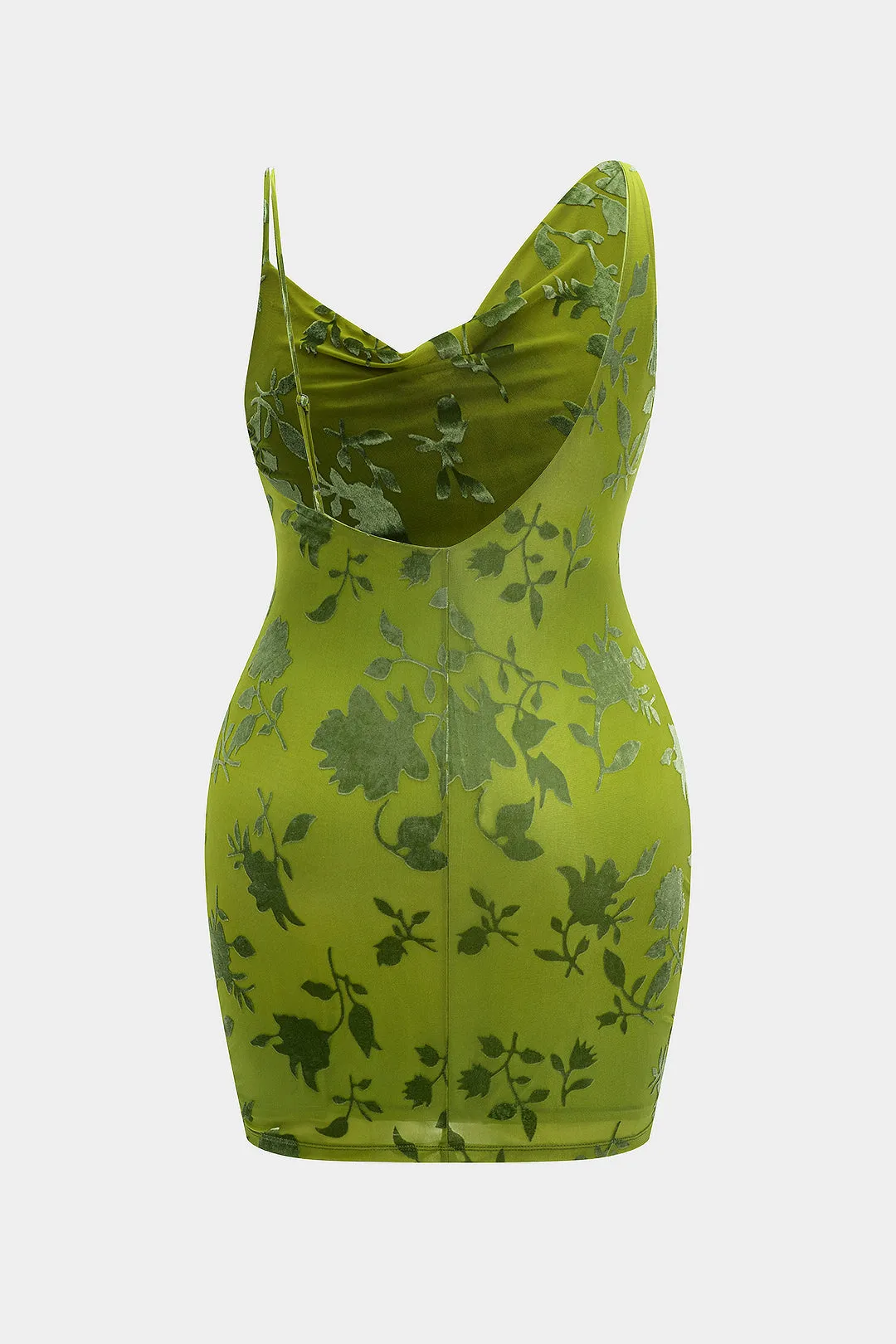 Plus Size Jacquard Mesh Slip Asymmetrical Sleeveless Mini Dress sold by Micas product image thumbnail 2