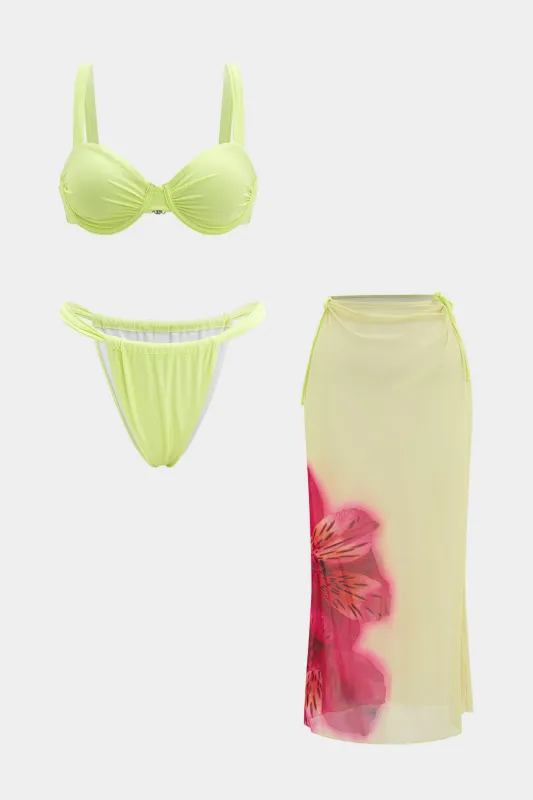 Blomsterprint Mesh Bikini Set sold by Micas