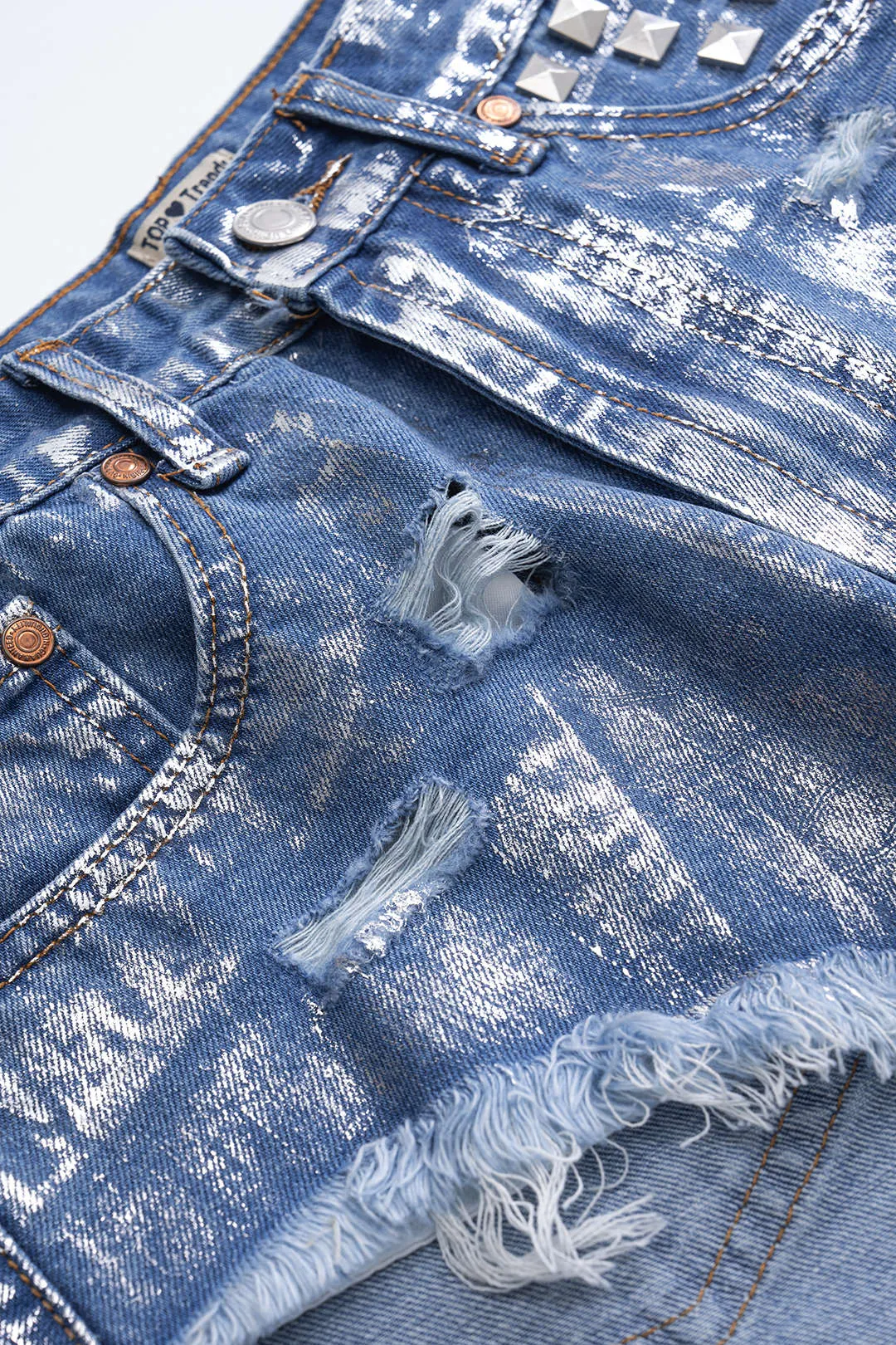 Denim metallisk høj talje besat shorts sold by Micas product image thumbnail 4